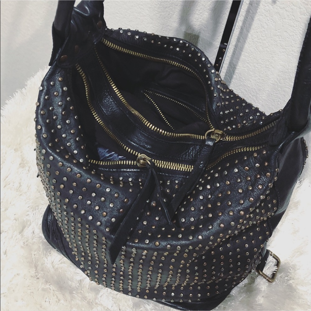 $300 Genuine Leather Studded Shoulder Bag